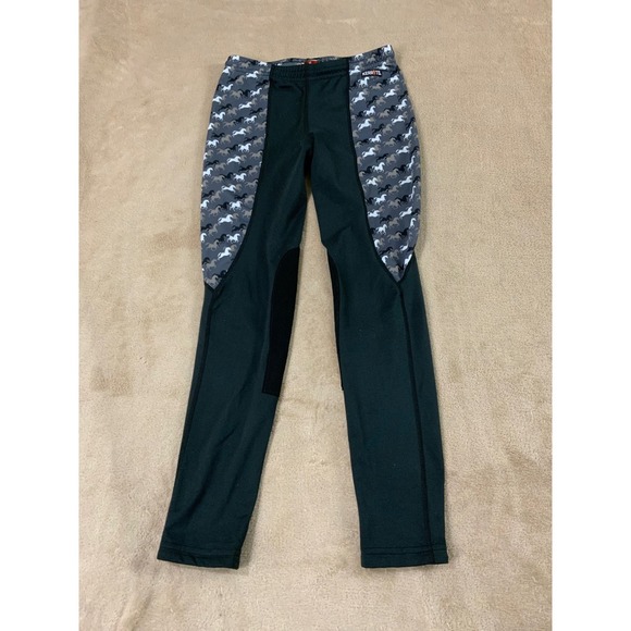 Kerrits Pants - Kerrits Black Leggings with Gray Horse-Print Panels